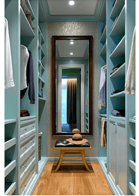 Параллельная гардеробная комната с большим зеркалом Усть-Илимск